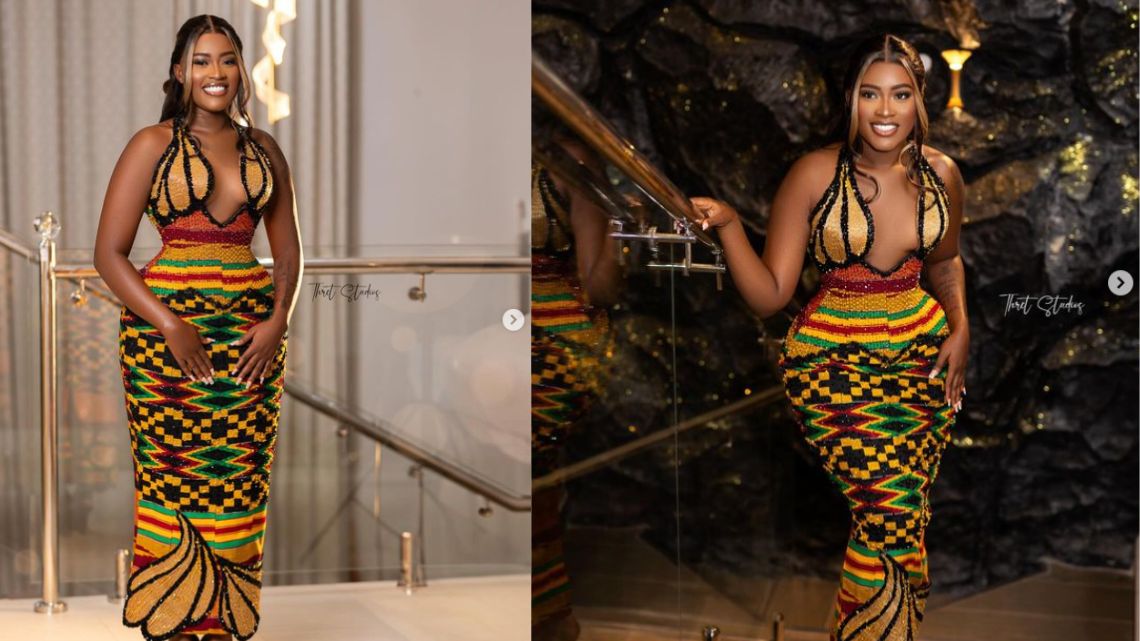 Fella Makafui stuns netizens with captivating Kente outfit