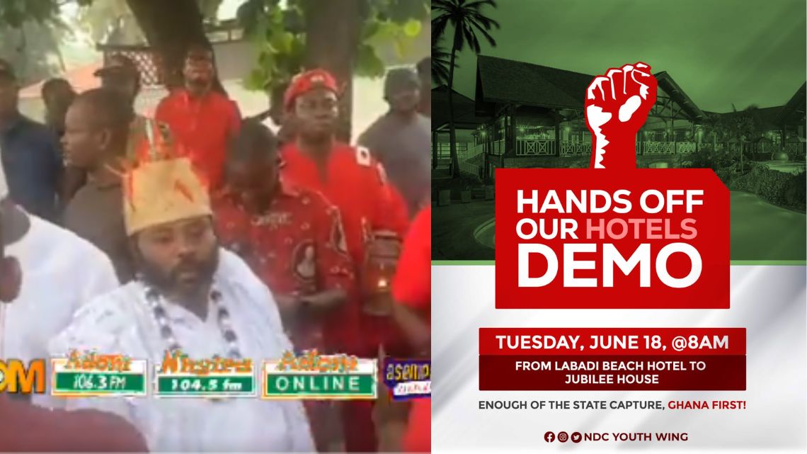 La Wulomo ‘curses’ corrupt gov’t officials at  Ablakwa’s demo against sale of SSNIT hotels