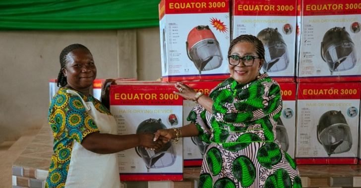 Nkoranza North hairdressers, dressmakers receive work equipments as donation from Lordina Mahama