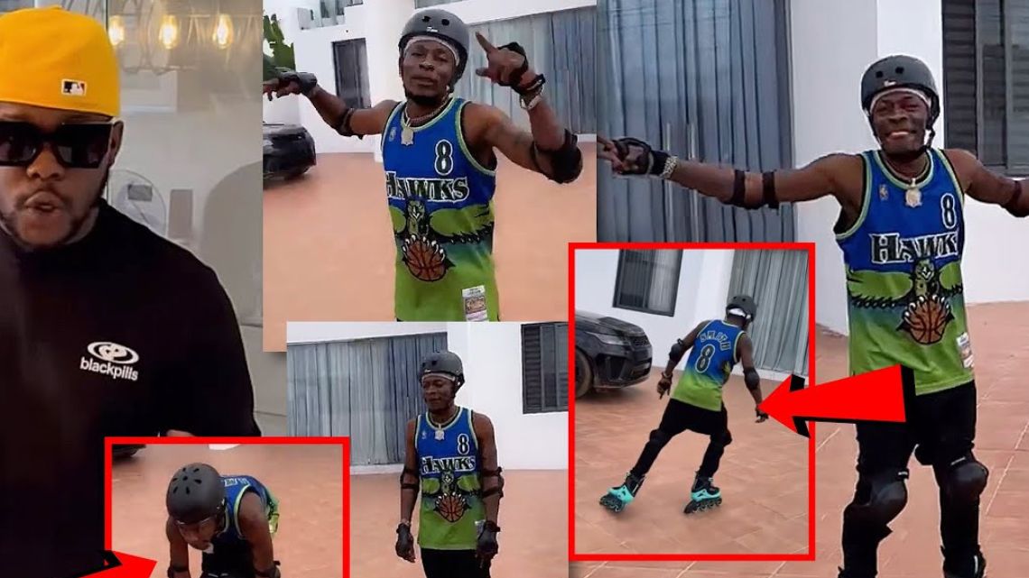 Video: Shatta Wale roller skating in Medikal’s house