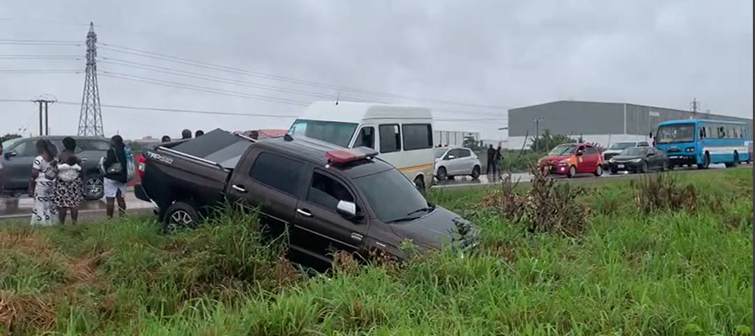 Traffic jam on Accra-Tema Motorway after car accident