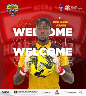 Confirmed! Accra Great Olympics goalkeeper Benjamin Asare joins Accra Hearts of Oak