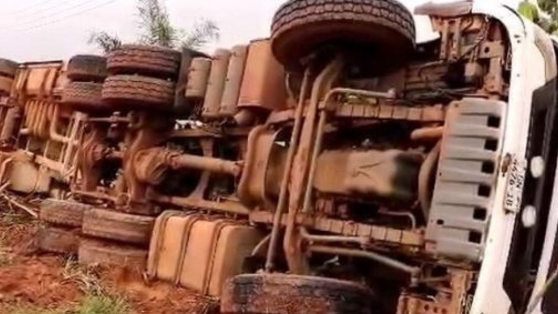 Petrol tanker involved in an accident on the Hohoe-Sanko road