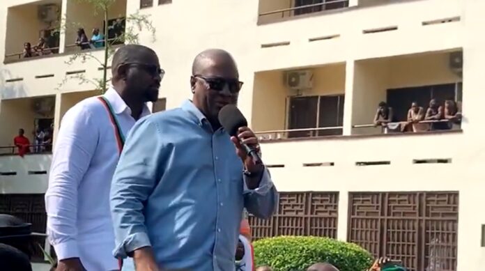 Excitement on UG campus as Mahama visits Commonwealth Hall where he used to stay