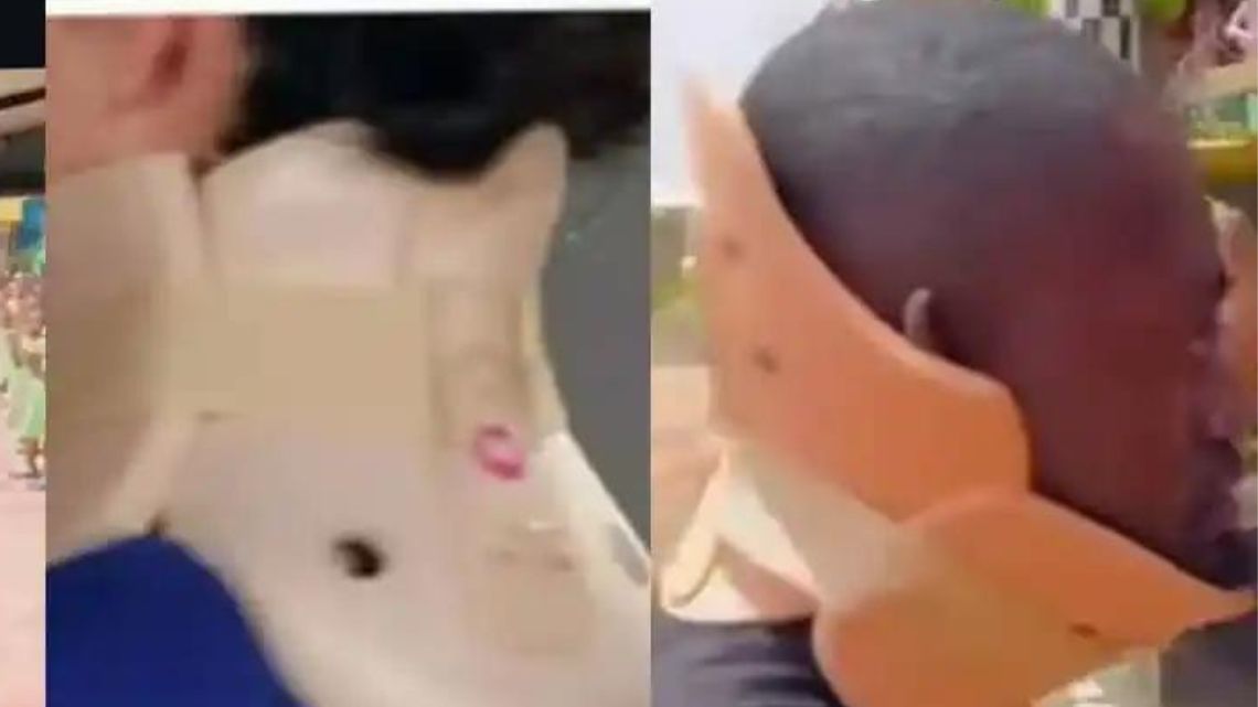 LilWin seen wearing neck brace after miraculous healing