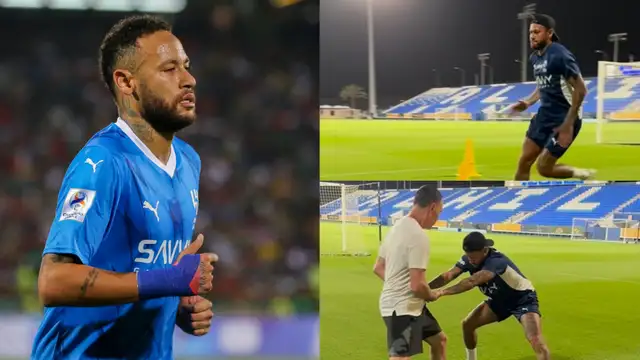 Neymar back on the training grounds as he partakes in Al-Hilal agility drills