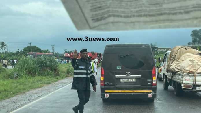 Eastern Region: Kumasi-bound VIP bus involved in accident at Teacher Mante