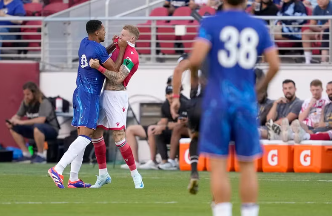 Video: Chelsea’s Levi Colwill’s fight with James McClean during Rexham friendly