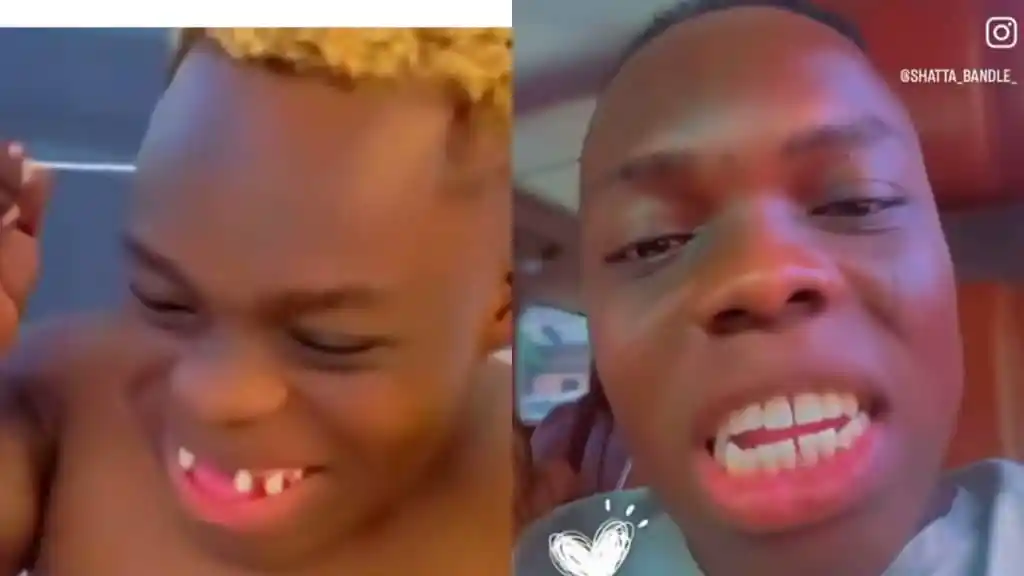 Shatta Bandle replaces lost tooth after visiting Stonebwoy’s wife