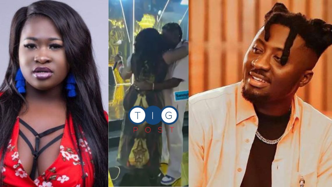 Video: Sista Afia and Amerado kiss on stage at Sugar Kwami’s birthday party