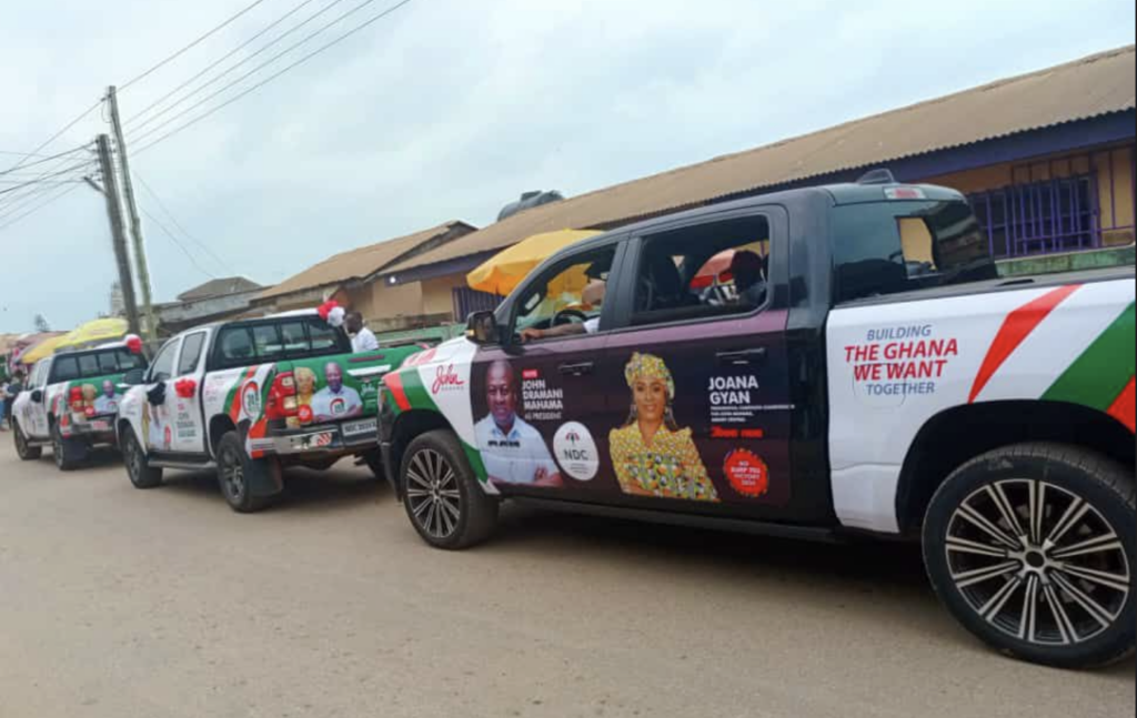 2 pick-ups donated to NDC to aid Amenfi Central campaign
