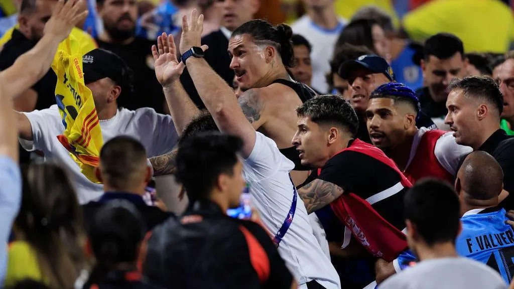 Liverpool’s Núñez seen in a brawl with some Columbian fans after Uruguay-Colombia clash