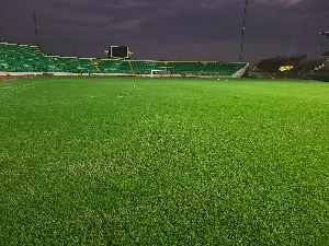 Photos: Current state of Baba Yara Stadium pitch ahead of Ghana-Angola game