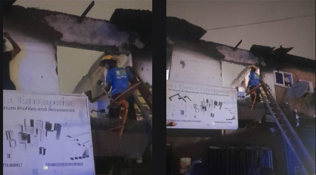 Building close to Mallam Atta Market catches fire; 8 rooms destroyed