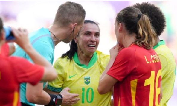 2024 Olympics: Brazil’s Marta walks off pitch in heavy tears after straight red card