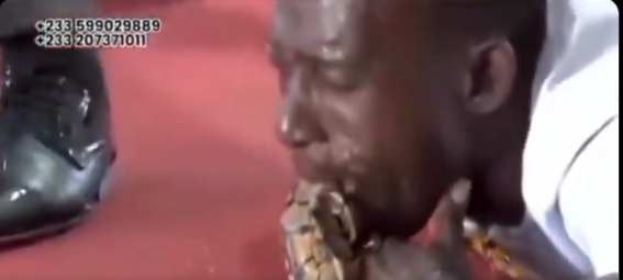 Video: Man vomits snake during deliverance in church