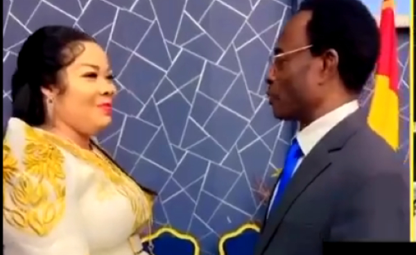 Video: Nana Agraada spotted receiving prayers from Apostle Opoku Anyinah