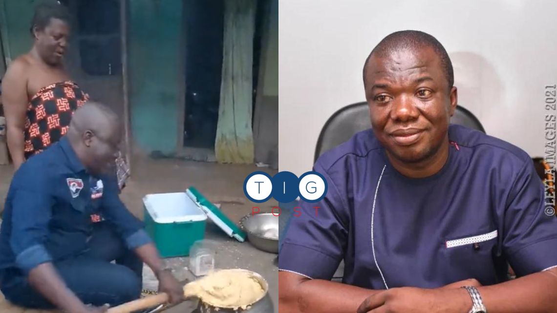 Video: NPP’s PC, Simon Kweku Tetteh, stirs banku to gain votes