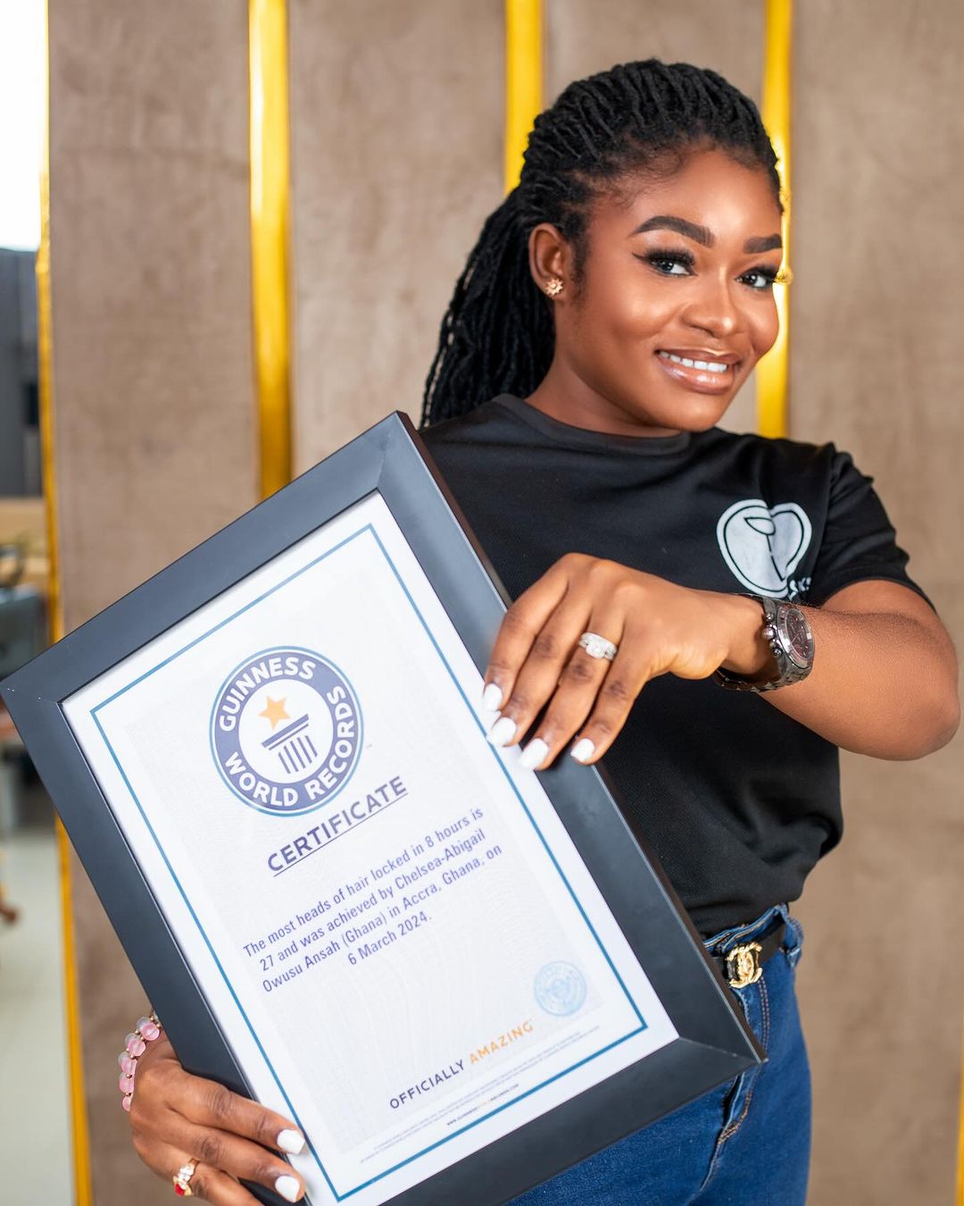 Ghanaian sets new GWR by styling 27 heads of hair in 8 hours