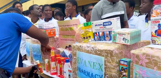Evanex Pharmacy boss donates items to Nsein SHS after ‘bold’ student’s view on NSMQ