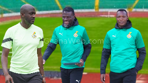 Otto Addo, Paintsil, and Dauda attend training after surviving a severe accident