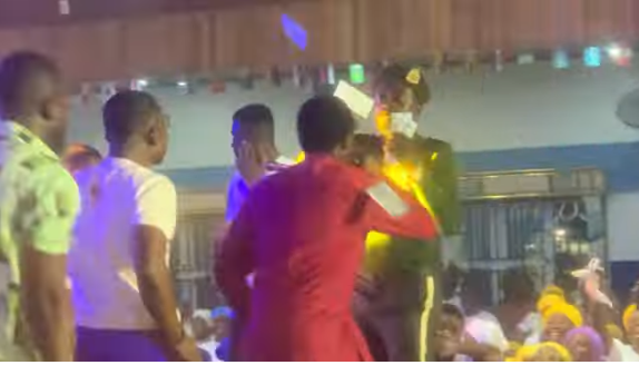 Video: LilWin throws money at launch  of Prophet Adom Kyei-Duah’s daughter’s EP