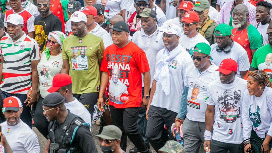 Hundreds hit the streets for NDC’s “Victory Walk” in Ashanti Region