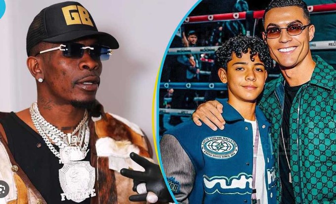 Video: Shatta Wale goes ‘gaga’ after shout outs from Ronaldo’s son
