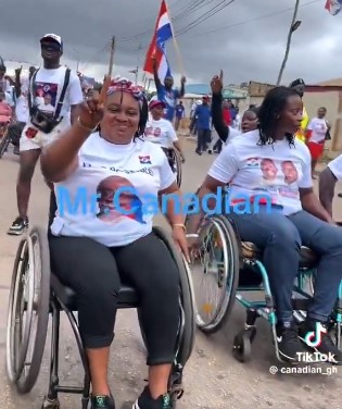 Mobility-impaired persons take to the streets to campaign for Bawumia as Ghana’s next president