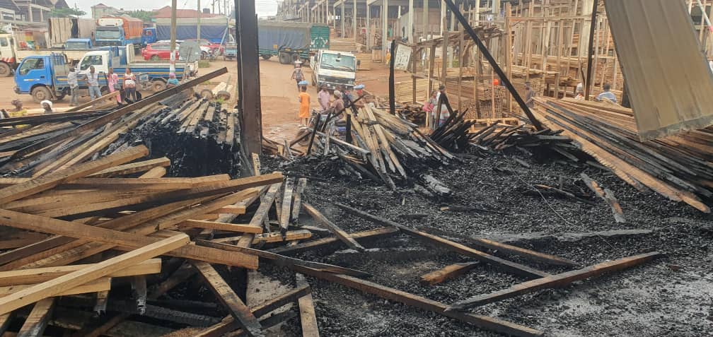 A/R: Fire ravages sheds at Sokoban wood village, seek support from NDC, NPP