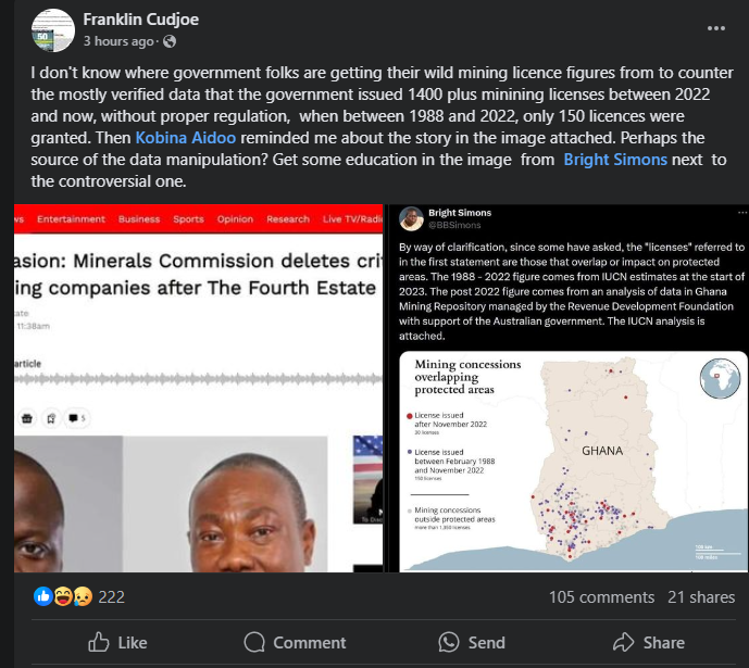 Franklin Cudjoe on mining licenses approves