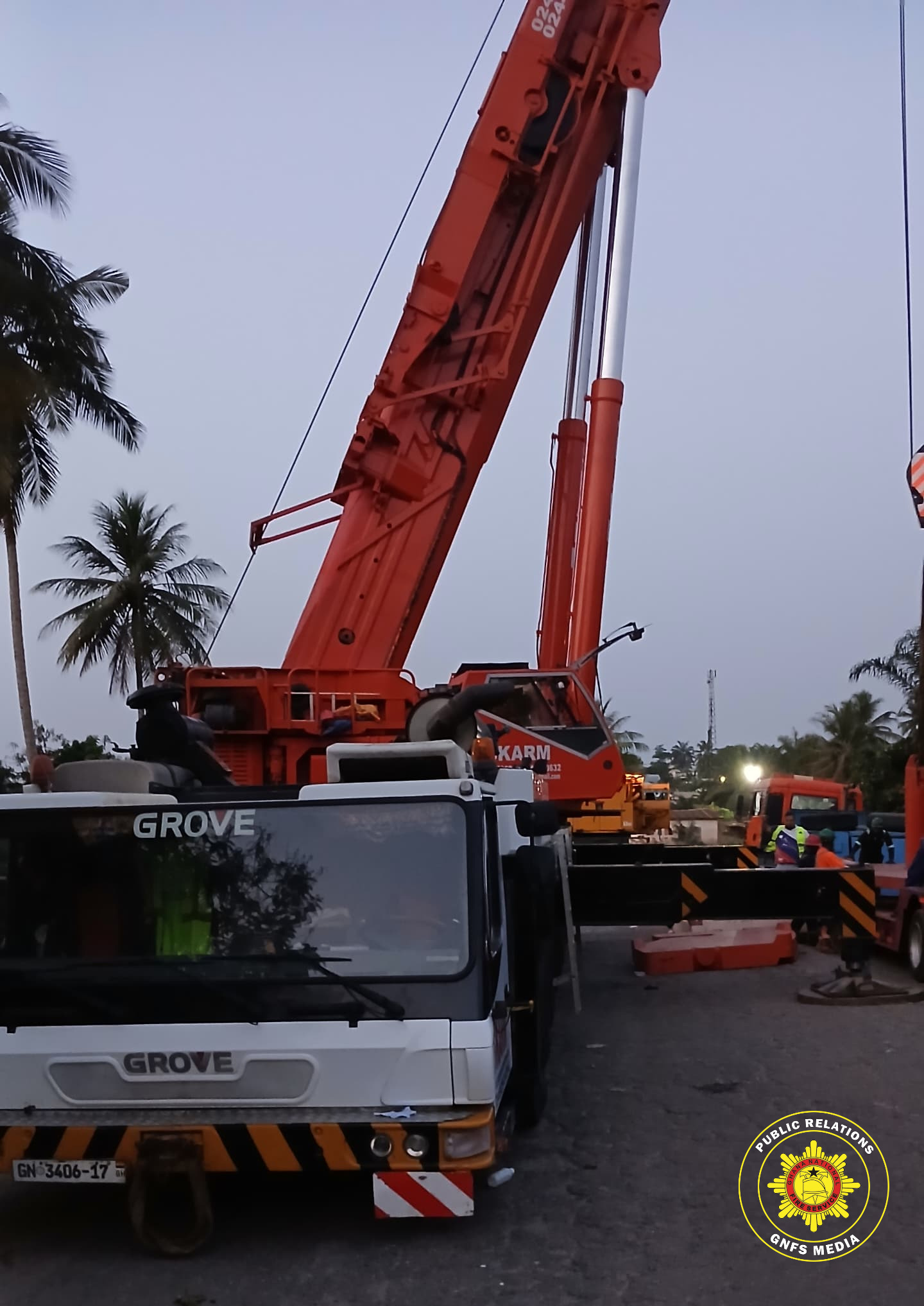 Trapped truck driver saved by GNFS in Assin Nkran accident