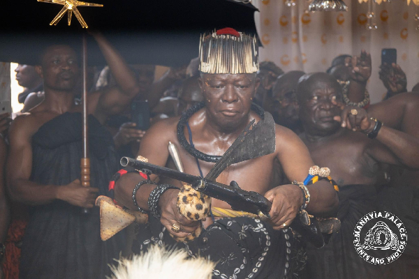 Video: Asantehene bids farewell to his late son in grand Ashanti tradition