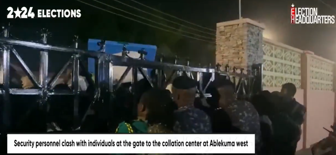 Ablekuma West: Security officers, voters clash as electorates force to break into collation centre