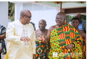 Sewua Hospital will meet its deadline under my watch – Mahama assures Otumfuo