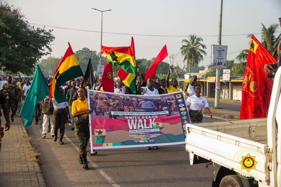 PHOTOS: Security services hold a peace walk in Eastern Region