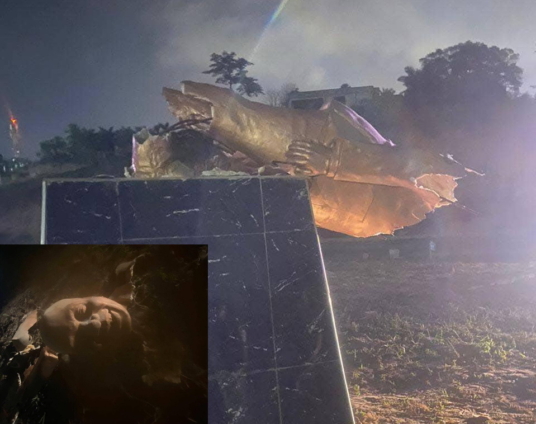 Akufo-Addo’s statue in Sekondi completely destroyed