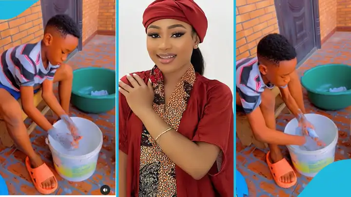 Ghanaians praise Akuapem Poloo for instilling discipline in her son