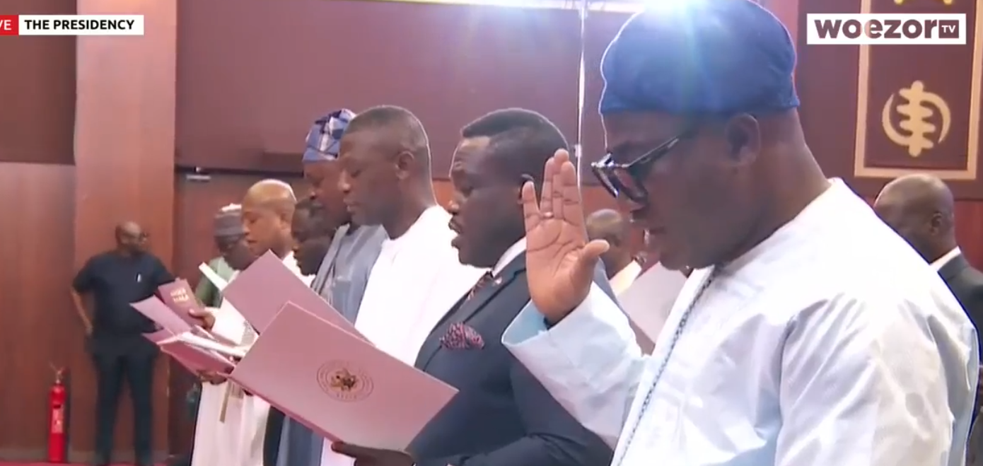 Mahama swears in Ablakwa, Sam George, 15 others