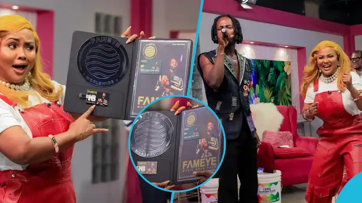 Video: Nana Ama McBrown receives exclusive 24-carat gold pack from Fameye