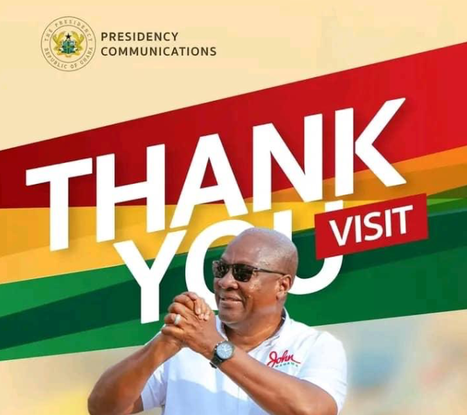 Mahama heads to Western, Central Regions for Thank You Tour
