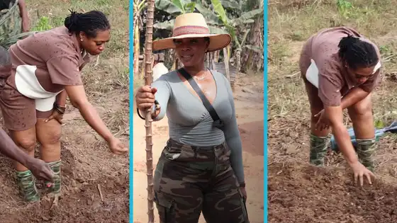 Watch Michy plant seeds with her bare hands