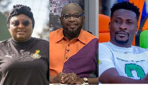 Asamoah Gyan, Gifty Oware-Mensah turn up at day 2 of Black Stars training