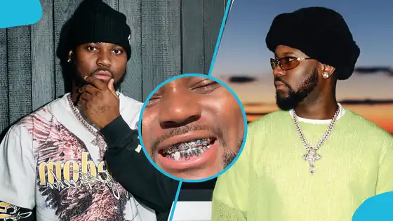 Video: King Promise shows off new grillz silver teeth