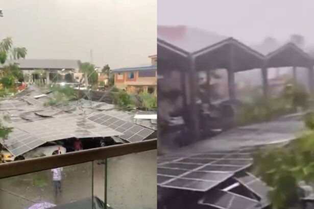 Video: Downpour causes floods and destruction in parts of Accra, with structures collapsing in East Legon