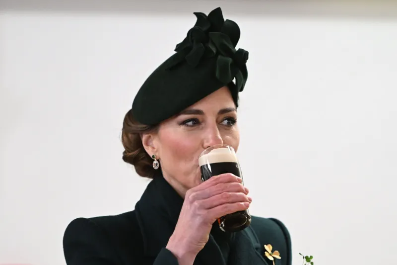 The Princess of Wales drinks Guinness at St. Patrick’s Day celebration