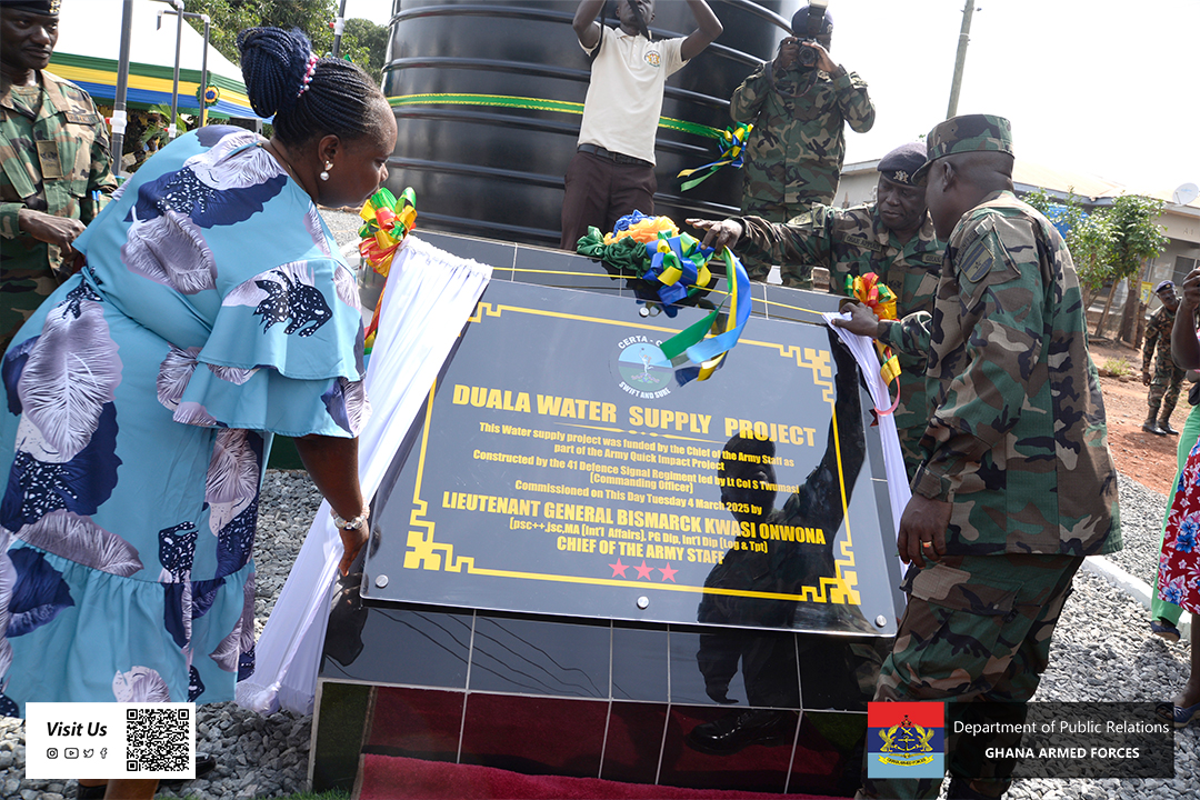 Water Supply project at Duala Barracks in Burma Camp commissioned