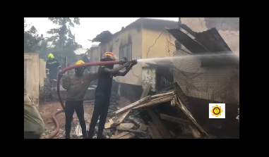 4-bedroom apartment engulfed in flames in Asamankese