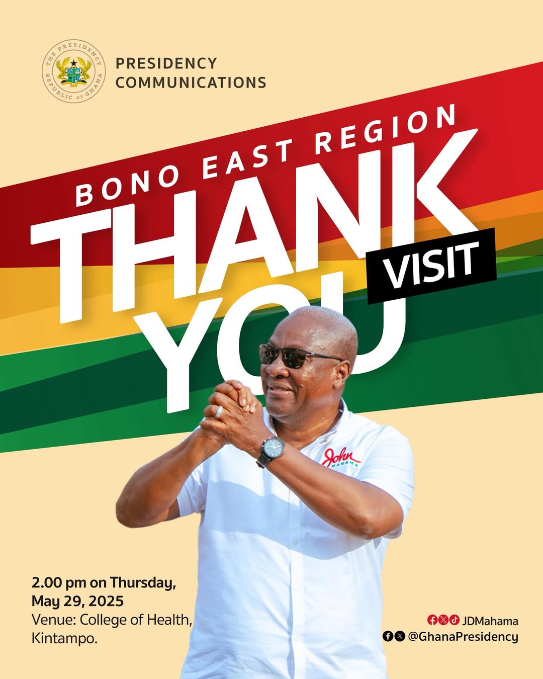 President Mahama begins 3-day Thank You Tour of Bono East Region