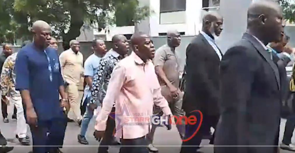 Minority walks to Police HQ to demand security for collation results for Ablekuma North